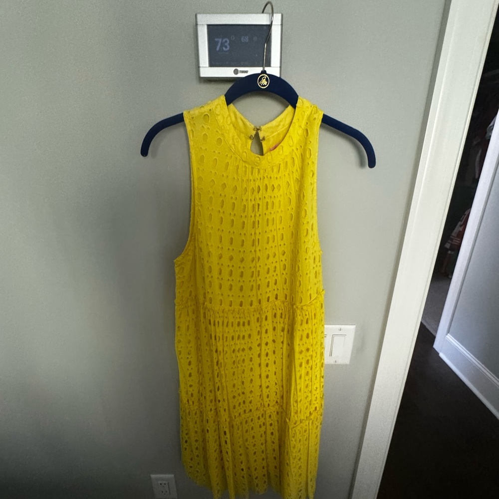 Lilly Pulitzer Neon Yellow Eyelet Sleeveless Dress
